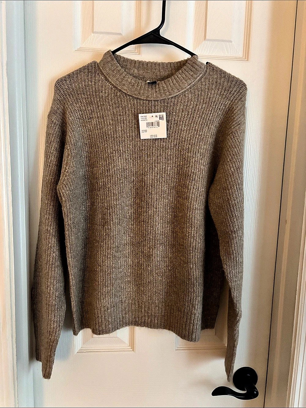American Eagle AE Ribbed Mock Neck Sweater Brown XXS